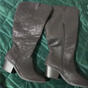 Chic Dark Gray Women's Heeled Boots